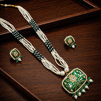 Manisha Gold Plated Kundan Stone & Meenakari Necklace Set