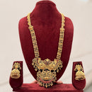 Manisha Jewellery Pota Stone Temple Long Necklace Set