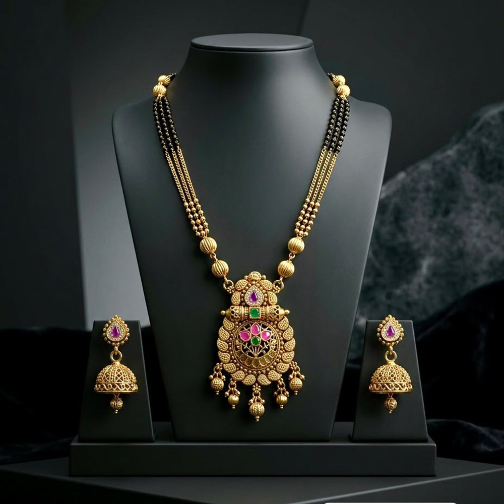 Manisha Jewellery Elegant Pota Stone And Beads Mangalsutra