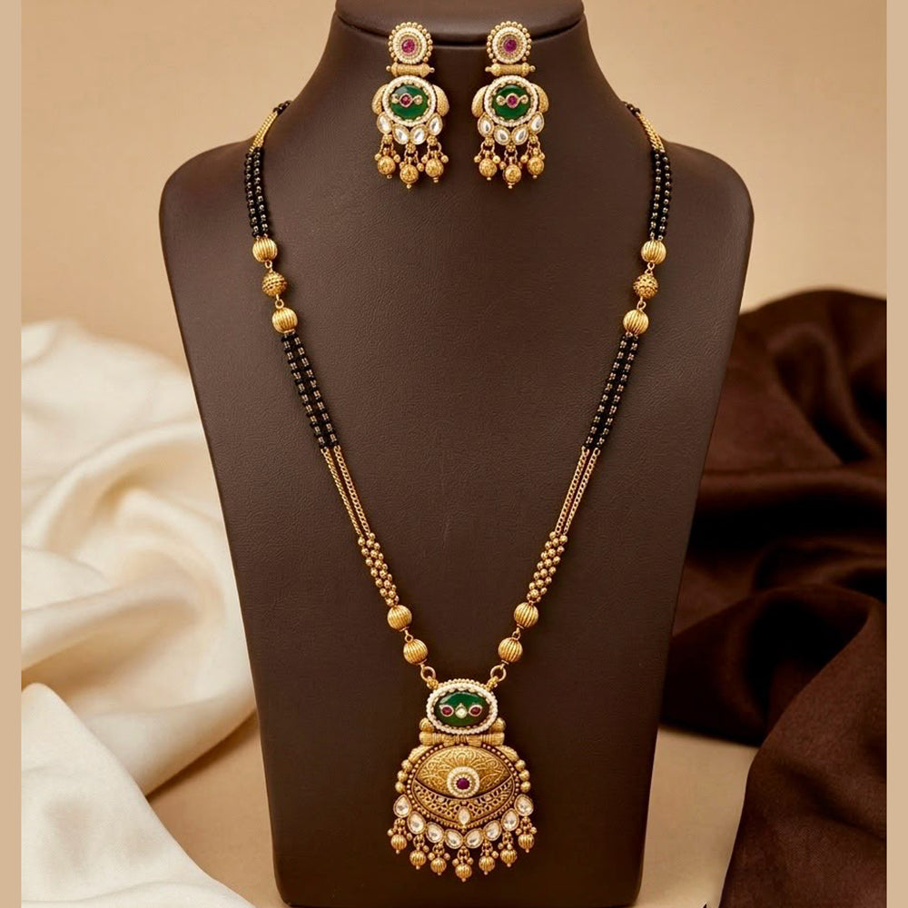 Manisha Jewellery Elegant Pota Stone And Beads Mangalsutra