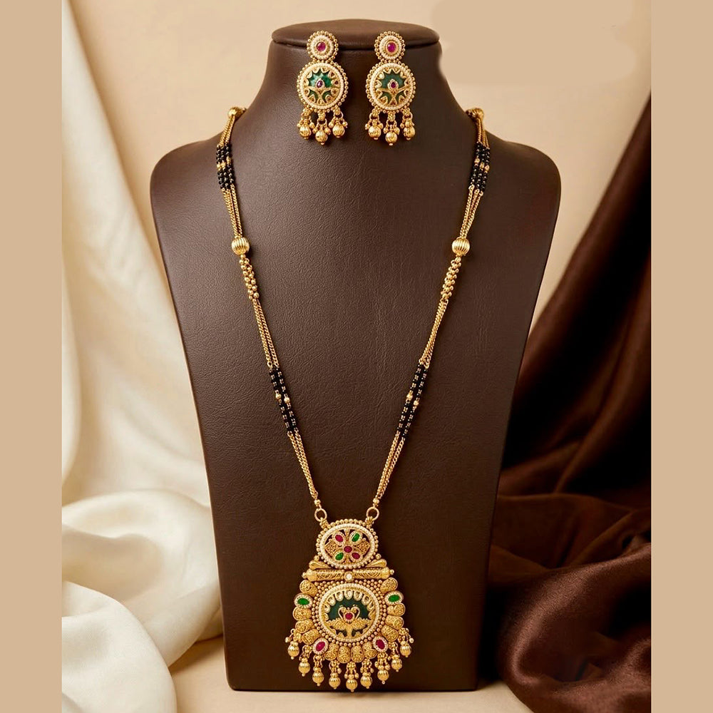 Manisha Jewellery Elegant Pota Stone And Beads Mangalsutra