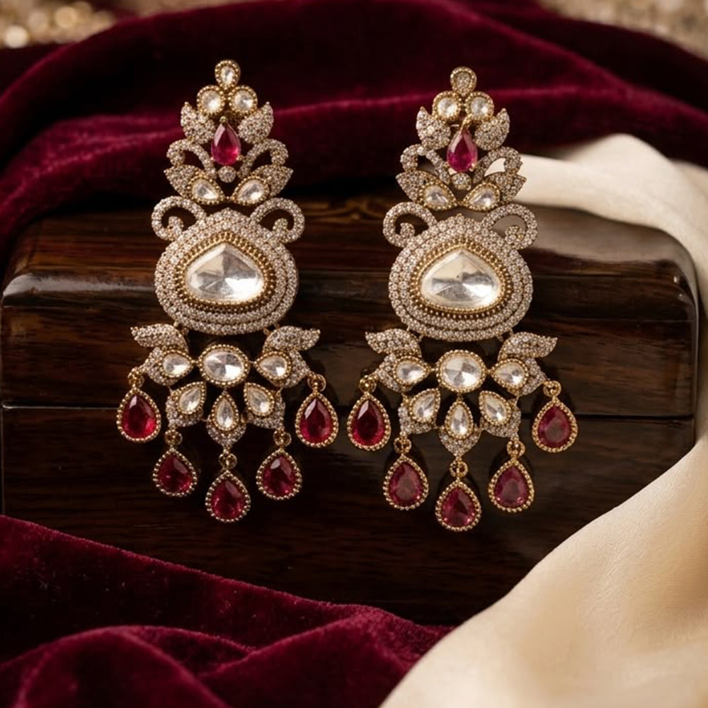 Manisha Jewellery Polki Kundan Stone Dangler Earrings