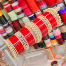 Manisha Jewellery Premium Acrylic Austrian Stone And Pearl Stylish Bangles Set