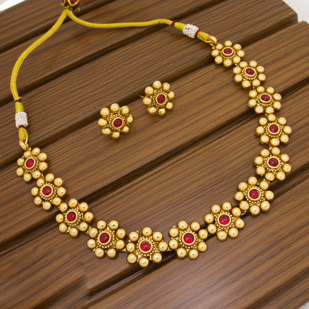 Manisha Jewellery Designer Pota Stone Necklace Set for Modern Women