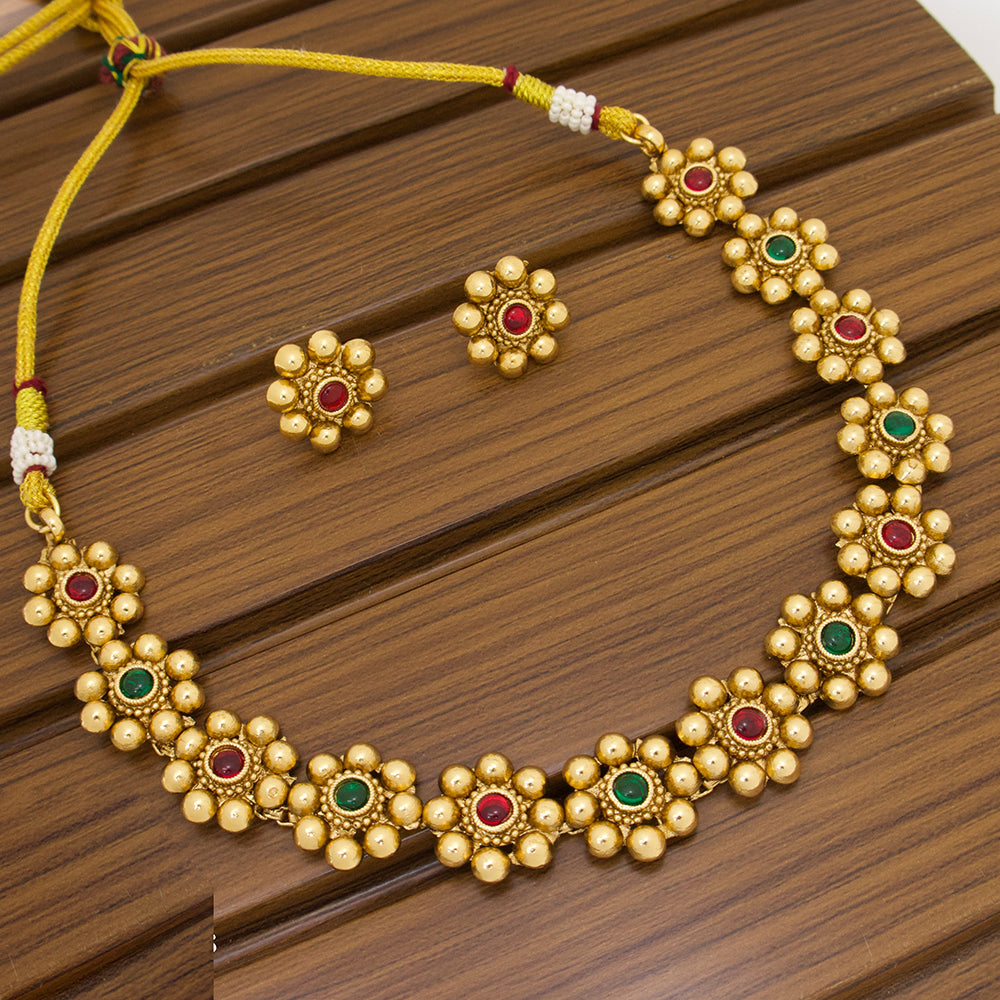 Manisha Jewellery Designer Pota Stone Necklace Set for Modern Women