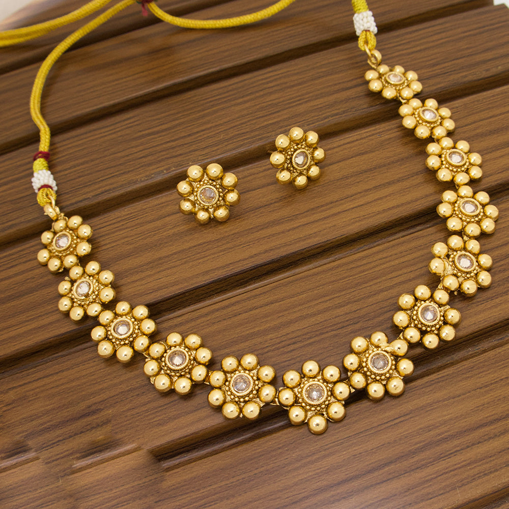 Manisha Jewellery Designer Pota Stone Necklace Set for Modern Women