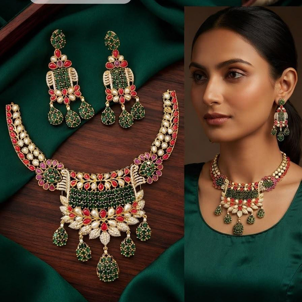 Manisha Jewellery Heritage Style Polki Kundan Stone Necklace Set