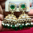 Manisha Jewellery Statement Pota Stone And Beads Jhumki Earrings