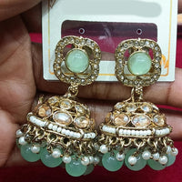Manisha Jewellery Statement Pota Stone And Beads Jhumki Earrings