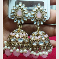Manisha Jewellery Statement Pota Stone And Beads Jhumki Earrings