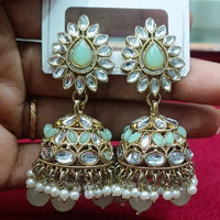 Manisha Jewellery Statement Pota Stone And Beads Jhumki Earrings