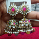 Manisha Jewellery Statement Pota Stone And Beads Jhumki Earrings