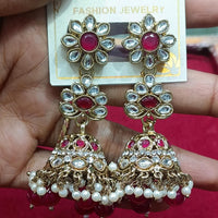 Manisha Jewellery Statement Pota Stone And Beads Jhumki Earrings 