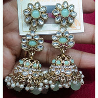Manisha Jewellery Statement Pota Stone And Beads Jhumki Earrings