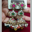 Manisha Jewellery Statement Pota Stone And Beads Jhumki Earrings