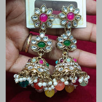 Manisha Jewellery Statement Pota Stone And Beads Jhumki Earrings