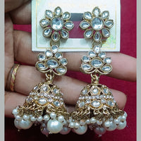 Manisha Jewellery Statement Pota Stone And Beads Jhumki Earrings