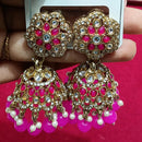 Manisha Jewellery Statement Pota Stone And Beads Jhumki Earrings 