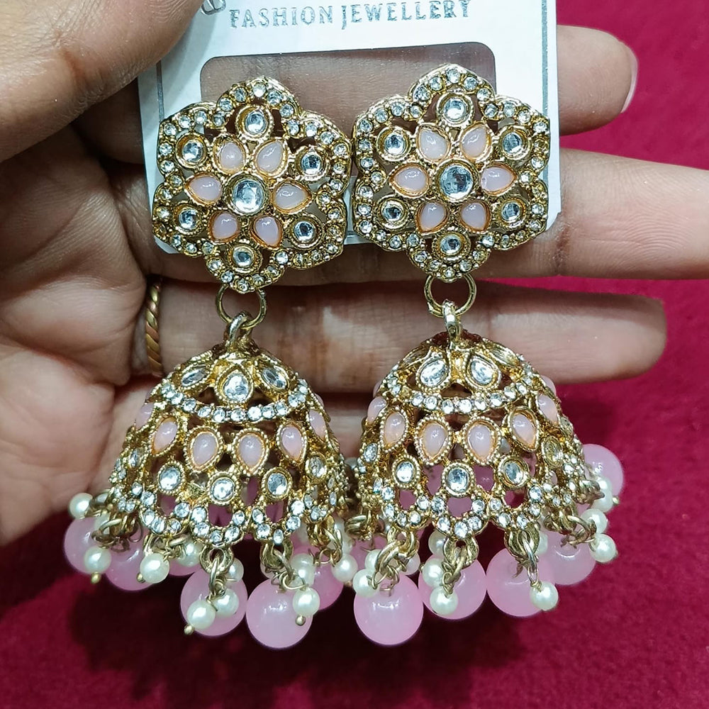 Manisha Jewellery Statement Pota Stone And Beads Jhumki Earrings