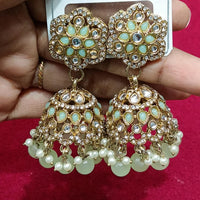 Manisha Jewellery Statement Pota Stone And Beads Jhumki Earrings