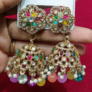 Manisha Jewellery Statement Pota Stone And Beads Jhumki Earrings