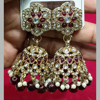 Manisha Jewellery Statement Pota Stone And Beads Jhumki Earrings