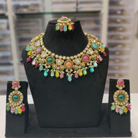 Manisha Jewellery Classic Pota Stone And Beads Necklace Set