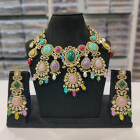 Manisha Jewellery Classic Pota Stone And Beads Choker Necklace Set
