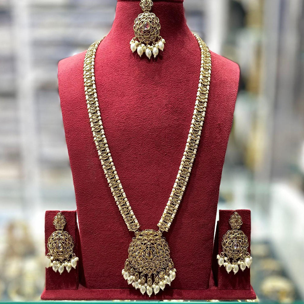 Manisha Jewellery Elegant Crystal Stone And Beads Long Necklace Set