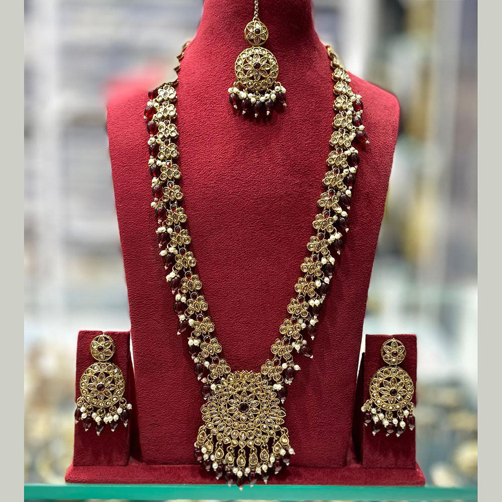 Manisha Jewellery Elegant Crystal Stone And Beads Long Necklace Set