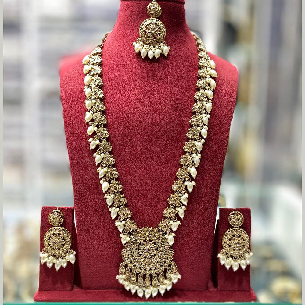 Manisha Jewellery Elegant Crystal Stone And Beads Long Necklace Set