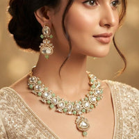 Manisha Jewellery Graceful Kundan Stone And Beads Necklace Set