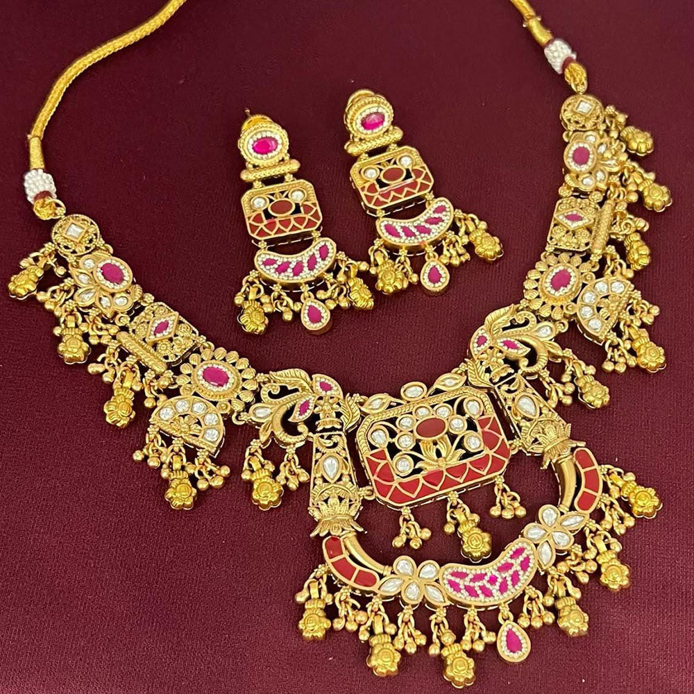 Manisha Jewellery Premium Pota Stone And Beads Necklace Set