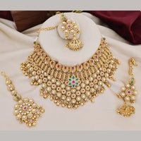 Manisha Jewellery Premium Pota Stone And Beads Choker Necklace Set