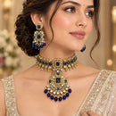 Manisha Jewellery Premium Pota Stone And Beads Choker Necklace Set