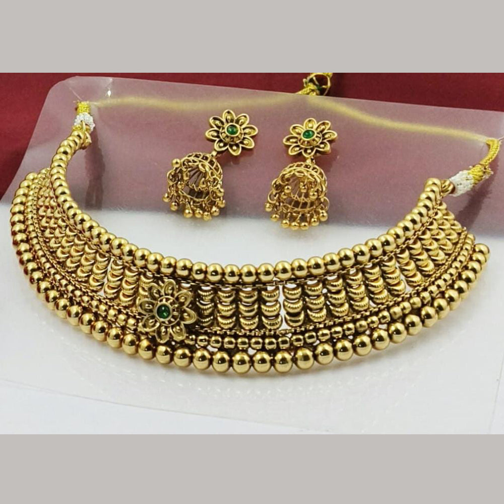 Manisha Jewellery Premium Pota Stone And Beads Choker Necklace Set