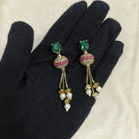 Manisha Jewellery Shiny Austrian Stone And Pearl Dangler Earrings