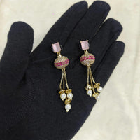 Manisha Jewellery Shiny Austrian Stone And Pearl Dangler Earrings