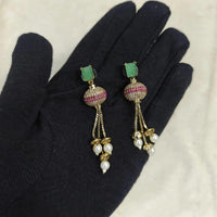 Manisha Jewellery Shiny Austrian Stone And Pearl Dangler Earrings