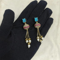 Manisha Jewellery Shiny Austrian Stone And Pearl Dangler Earrings