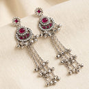 Manisha Jewellery Oxidised Pota Stone And Ghungroo Designer Dangler Earrings
