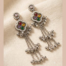 Manisha Jewellery Oxidised Pota Stone And Ghungroo Designer Dangler Earrings