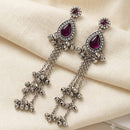 Manisha Jewellery Oxidised Pota Stone And Ghungroo Designer Dangler Earrings