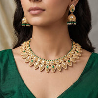 Manisha Jewellery Classic Pota Stone And Pearl Choker Necklace Set