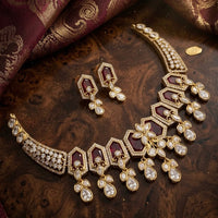 Manisha Jewellery Elegant American Daimond Necklace Set 