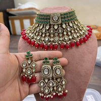 Manisha Jewellery Designer Polki Kundan Stone And Beads Choker Necklace Set