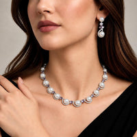 Manisha Jewellery Elegant American Daimond And Beads Necklace Set