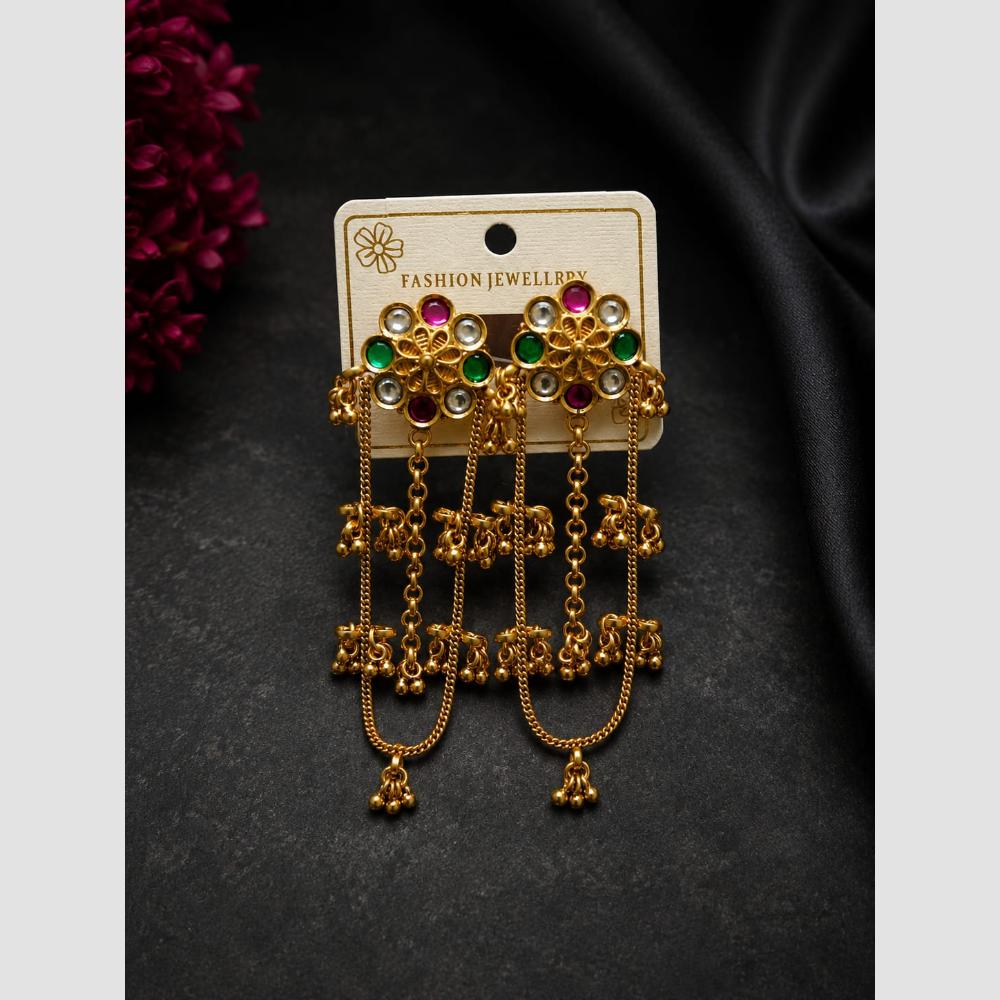 Manisha Jewellery Indian Ethnic Pota Stone And Pearl Dangler Earrings 