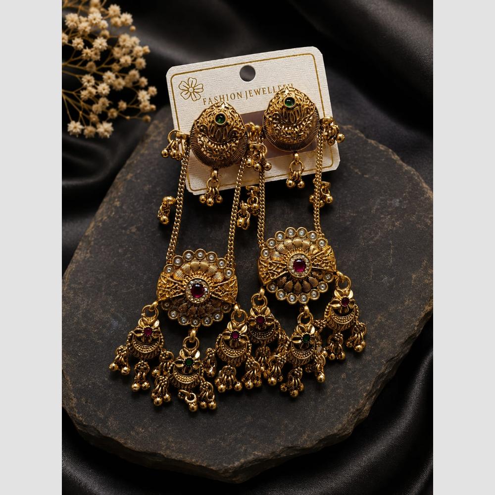 Manisha Jewellery Indian Ethnic Pota Stone And Pearl Dangler Earrings 