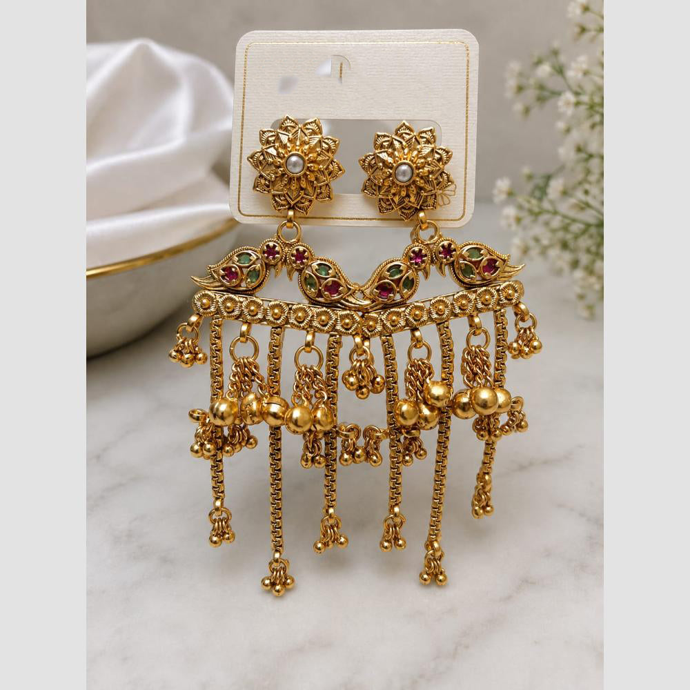 Manisha Jewellery Indian Ethnic Pota Stone And Pearl Dangler Earrings 
